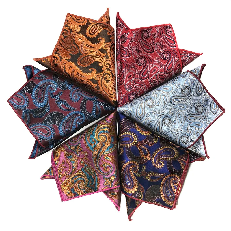 

2019 Luxury 25*25CM Factory Men's Handkerchief Vintage Floral Paisley Pocket Square