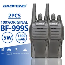 2 шт 5 Вт 1500 мАч UHF 400-470 МГц Baofeng BF-999S портативная рация Amador Ham радио Walky Talky 999 CB радио Comunicador