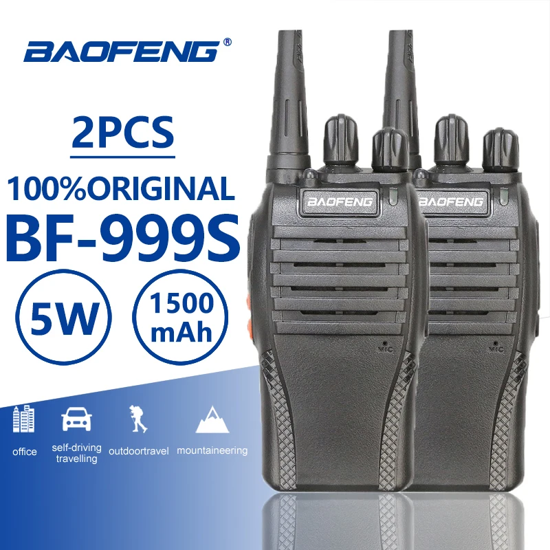 Два предмета в комплекте для детей 5 Вт 1500 мАч UHF 400 470MHz Baofeng BF 999S Портативный иди и