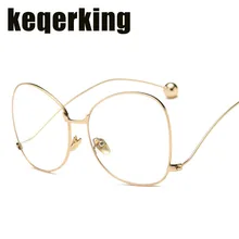 Винтажные очки в форме большой бабочки, оправа, круглые линзы, близорукость, оптическое зеркало, простой металл, для женщин и мужчин, прозрачная оправа для очков