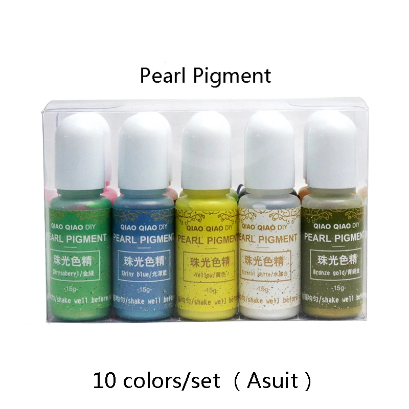 

10colors/set Asuit pearl resin dye Epoxy Resin Pigment UV Resin Coloring Dye Colorant Resin Pigment DIY Handmade Crafts Art Sets