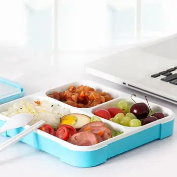 

4 Colors Simple Compartment Lunch Box Student Bento Box Sealed Plastic Lunch Box Tableware lunch box for kids