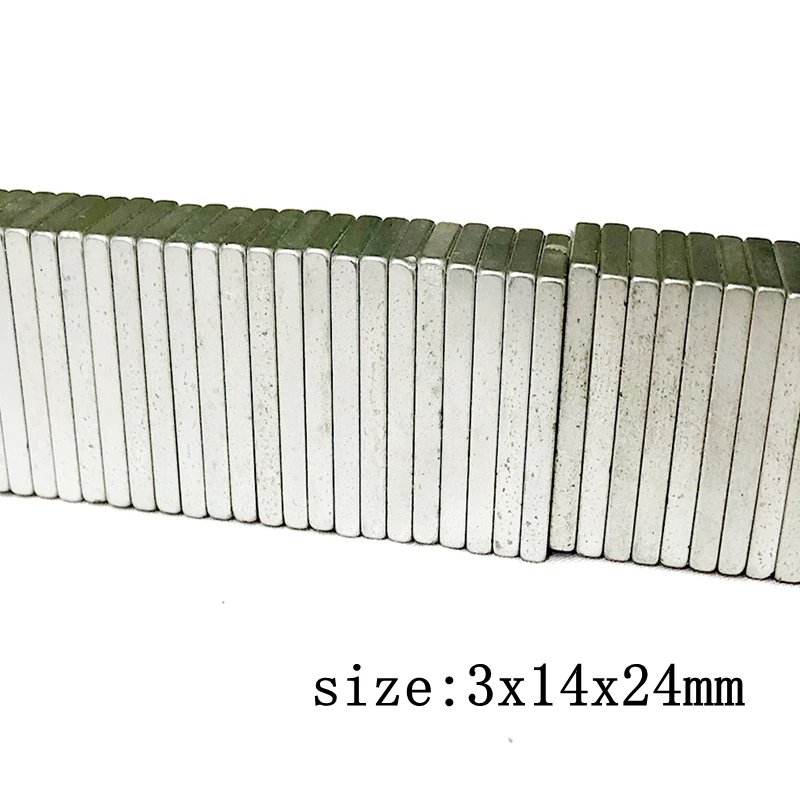 ENERGETIC 40PCS Powerful Neodymium Block Magnets N52 3x14x24mm High Temp Magnets Rare Earth Magnets for 3D