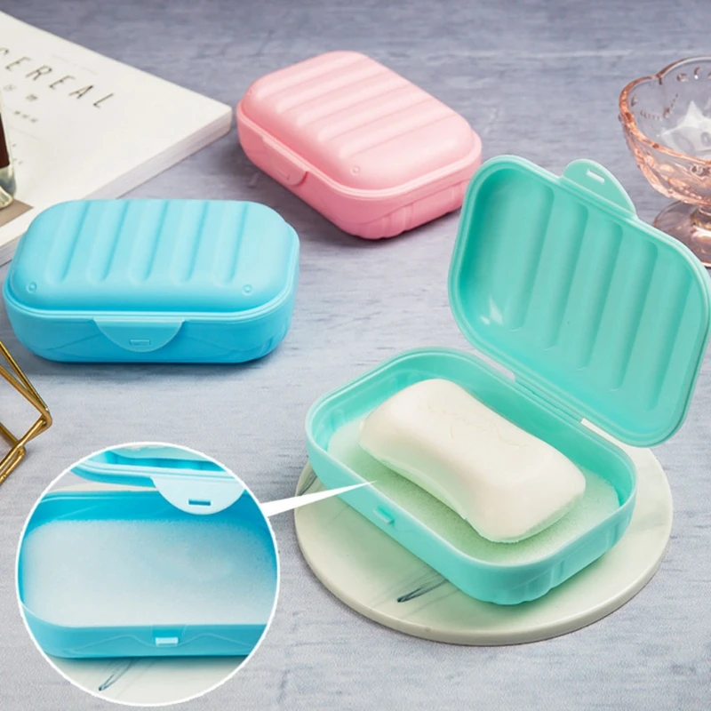 Portable Bathroom Storage Dish Soap Box Holder Case Lock Shower
