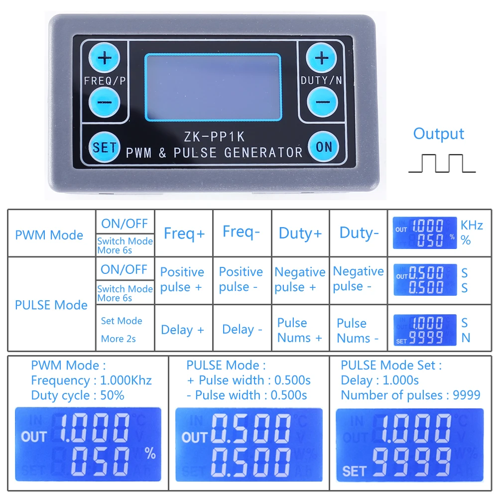 Генератор сигналов квадратный генератор волн 1-канальный 1Hz-150 кГц двойной режим ЖК-дисплей PWM частота импульсов рабочий цикл регулируемый модуль