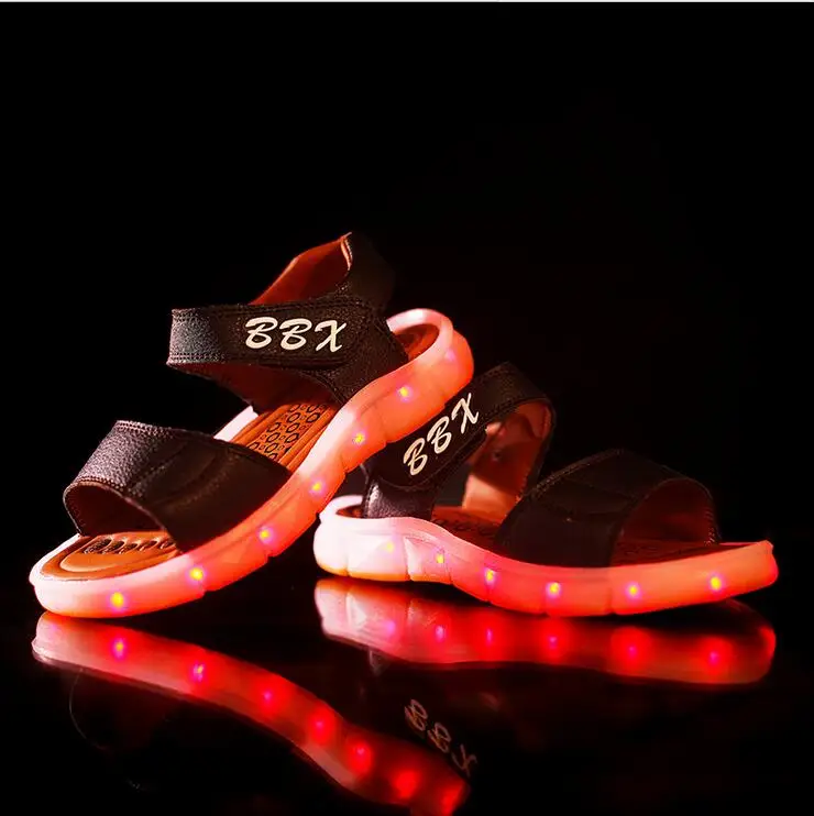 New 2016 LED European fashion USB recharge baby sandals cool girls boys clogs Lovely summer casual baby shoes