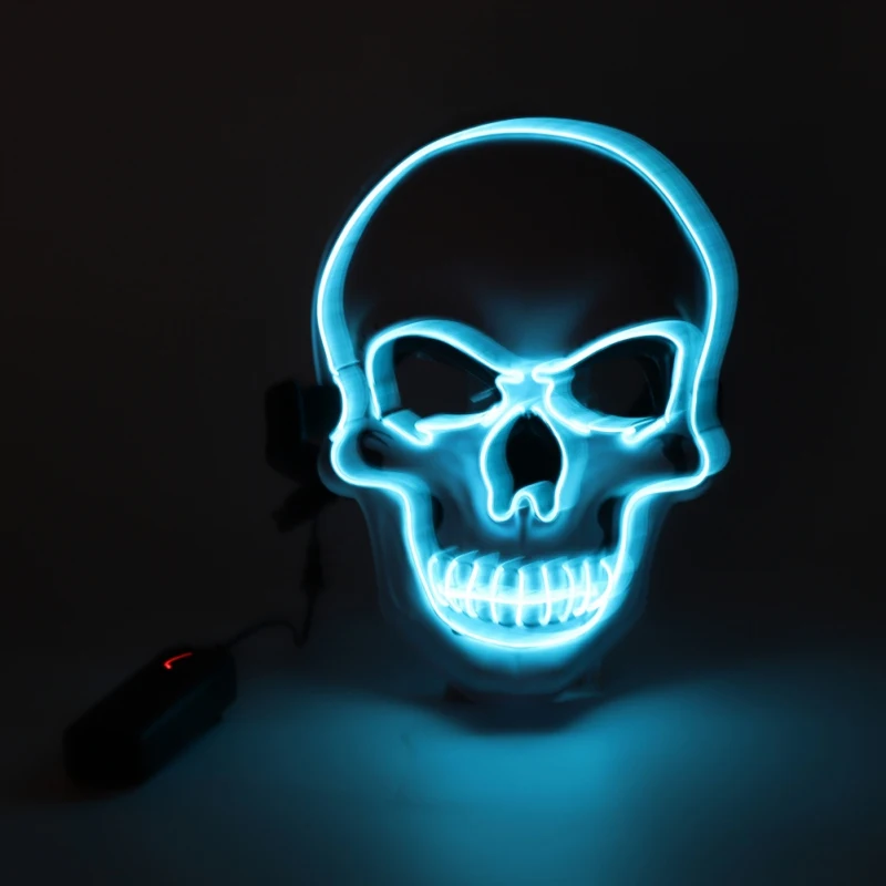 

NEW Halloween LED Mask EL Wire Woven Skull Shaped Light Up Halloween Mask Light Up Party Neon Cosplay Horror Glow In Dark