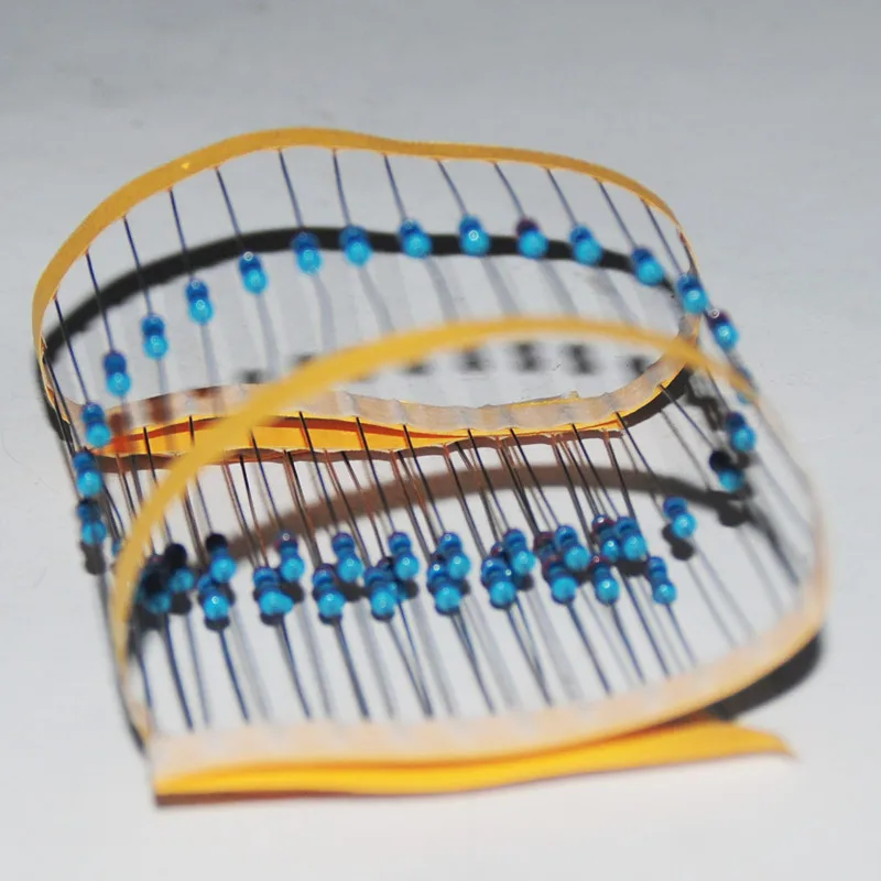 

100pcs Resistor Kit Set Pack Metal Film 0.25W Resistors Resistores 1K 10K 1000R ohms Rings Resistance 1/4watt resistencias 1%