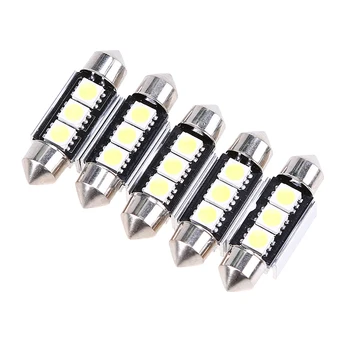

5pcs/Lot 5050 3SMD 36mm Canbus Heat Sink LED Car Interior Festoon Lights Reading/License Plate/Door/Dome Lamps Bulbs White