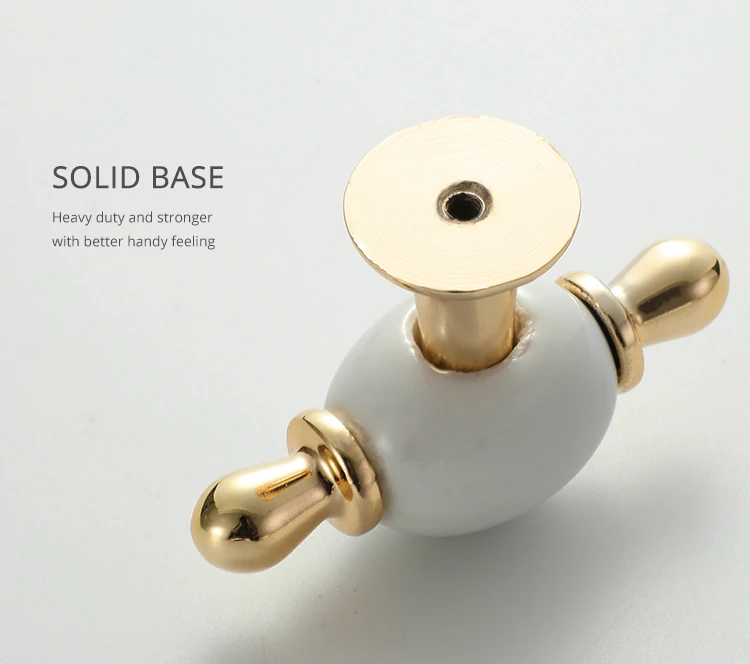 NAIERDI Gold White Creamic Gold Cabinet Handles Knobs Drawer Pulls Kitchen Door Handles Furniture Handle Cabinet Door Hardware