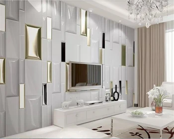 

beibehang papel de parede 3d Photo wallpaper modern fashion gold checkered geometric wallpaper soft pack wall 3d wallpaper walls