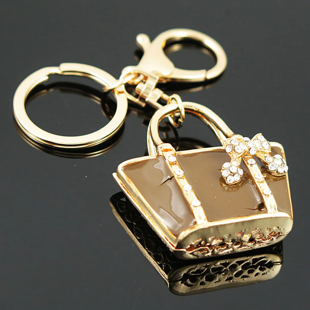 Очаровательный модный брелок для ключей, креативный дизайн в виде сумочки, брелок для ключей с кристаллами, сумка для ключей, брелок для ключей, женский модный подарок