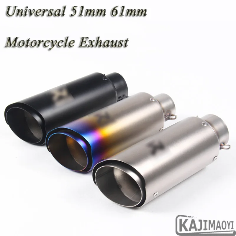 

51mm 61mm Motorcycle 250mm Exhaust Pipe Escape Modified Universal Motorbike Laser Muffler For ATV S1000RR ER6N CBR1000RR R6 R1