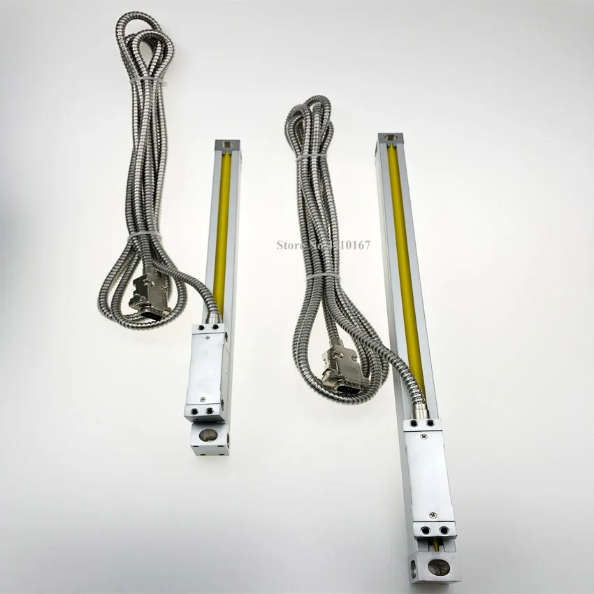 

2 PCS Linear Optical Ruler Dimensions 5u 600mm Travel Length for Lathe Mill Machines