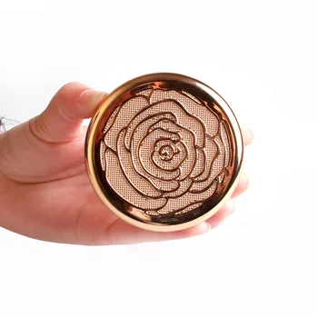 

10pcs Double Layer Gold Flower Round Empty Cosmetic Powder Compact With Mirror Blush Compact Eyeshadow Powder Compact Container