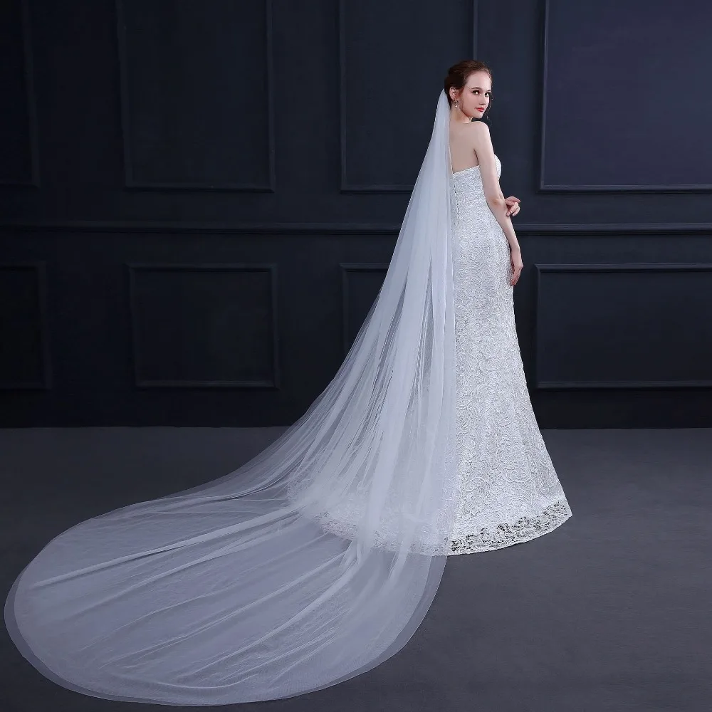 

2019 Simple Design Bridal Veil Tulle 2 Layers Veils With Comb New Design