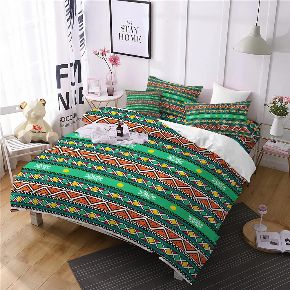 Ethnic style Bedding Set Queen size Soft Bedclothes Bohemian Print