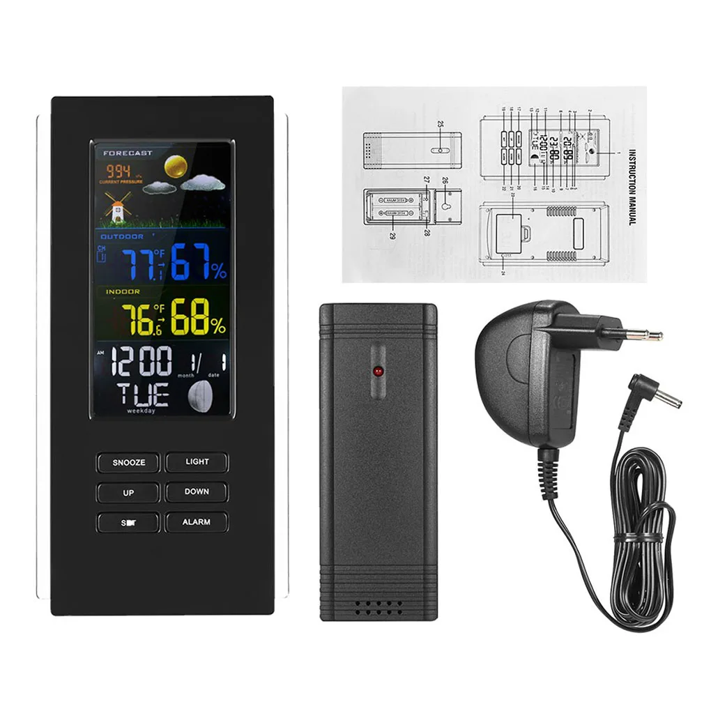 

Digital Thermometer Hygrometer with Remote Sensor Colorful Wireless Weather Station In/Outdoor Temperature Humidity Monitor