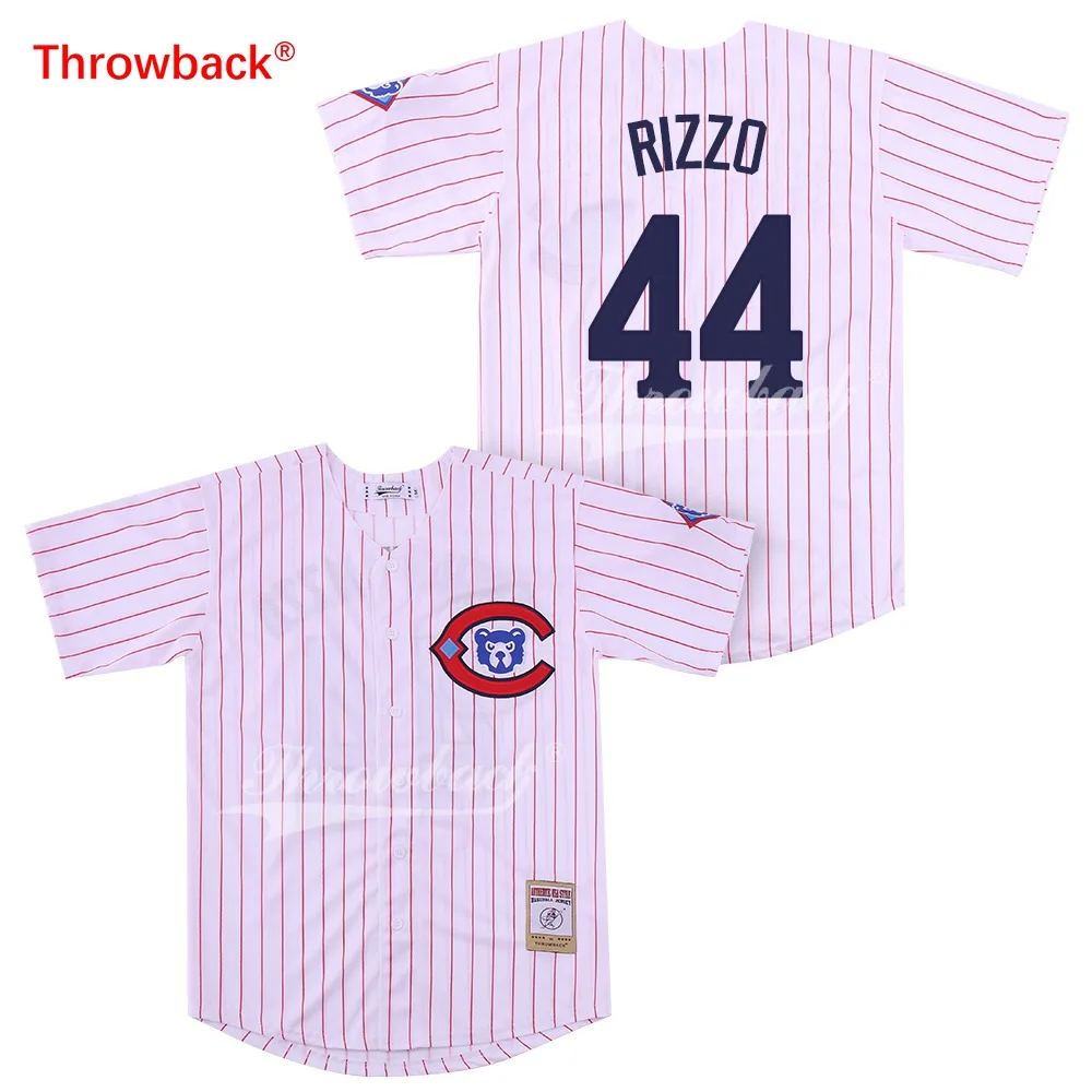 

Throwback Jersey Men's Chicago Rizzo Jerseys Baseball Jersey Shirt Wholesale Stiched Cheap Color White Blue Gray