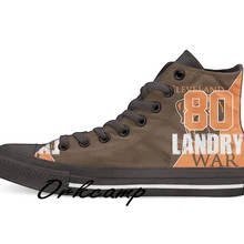 Clevelands футболист Landry высокие парусиновые туфли на заказ прогулочная обувь