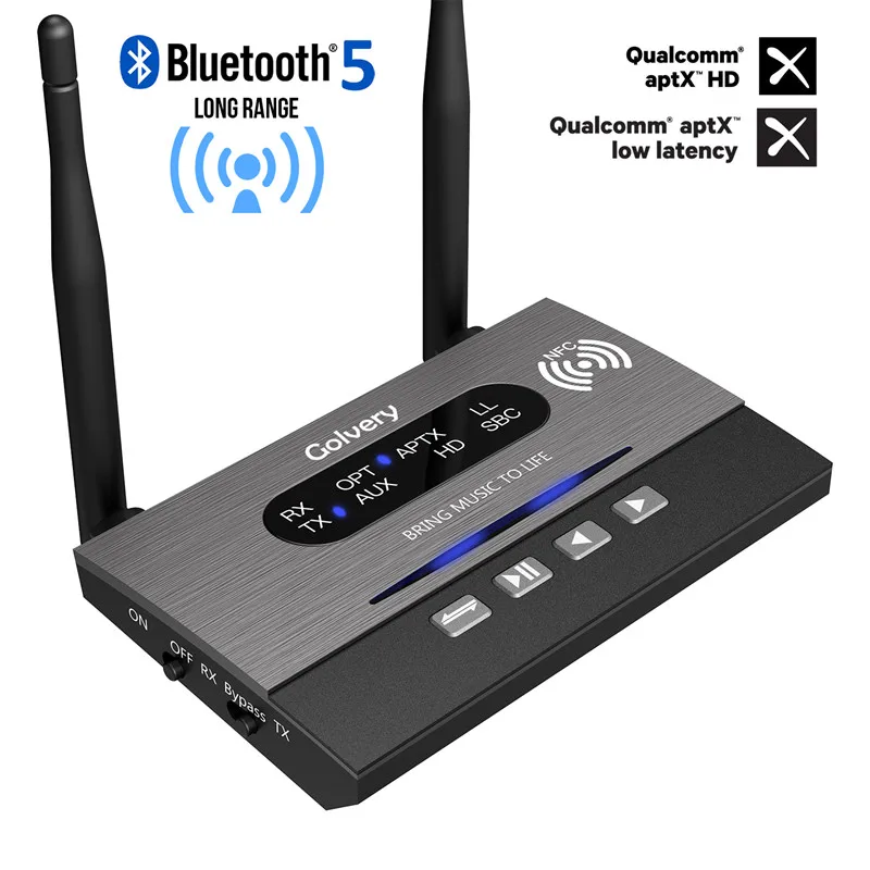 3 в 1 большой диапазон Bluetooth 5 0 передатчик приемник NFC аудио адаптер aptX LL HD