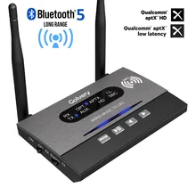 Long Range 328ft/80m Bluetooth 5.0 Transmitter Receiver BYPASS NFC Audio Adapter APTX HD & Low Latency Optical RCA 3.5mm AUX