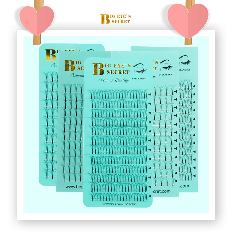 

BES Eyelashes Extension Supplies Premade Fanned Short Stem 1 Tray 12 Rows Premade Volume Fans Mink Eyelashes Extension Wide Fans