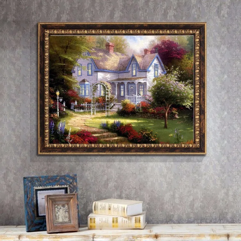 Распродажа Алмазная вышивка пейзаж Дом Сад DIY Алмазная картина наборы вышивки крестом 3D, алмазная вышивка рисунок, изображение на заказ H