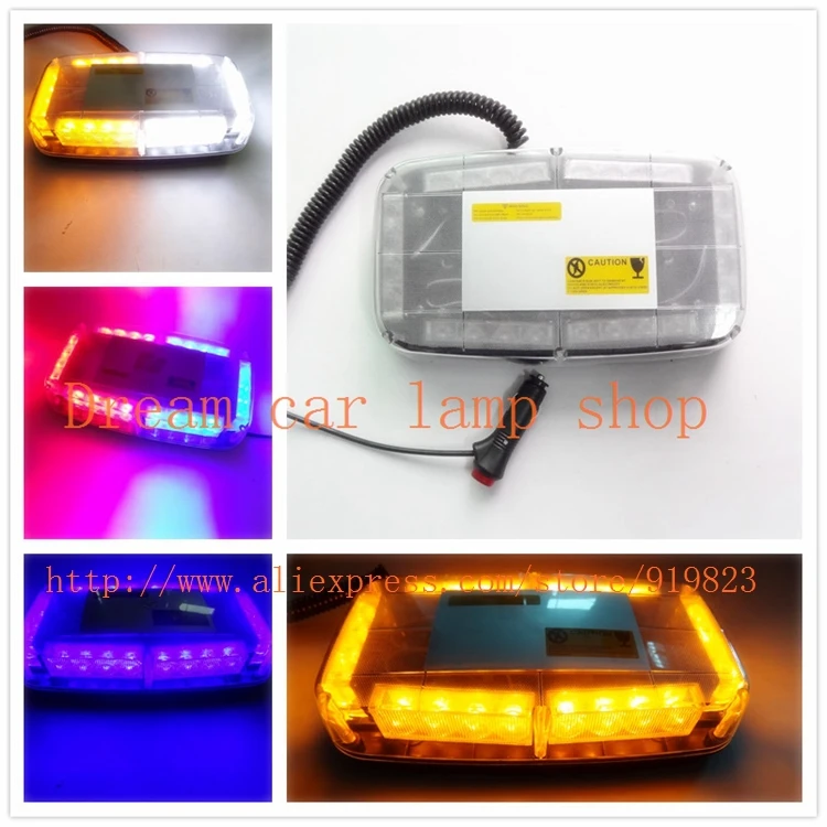 01019 Yellow Red Blue White Green Amber 24 LED Flash Warning emergency