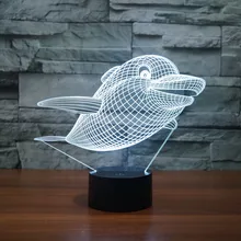 3D светодиодный Дельфин 7 цветов Изменение милых животных ночник USB лампа ночник акриловый цвет яркий градиент атмосферные лампы освещение
