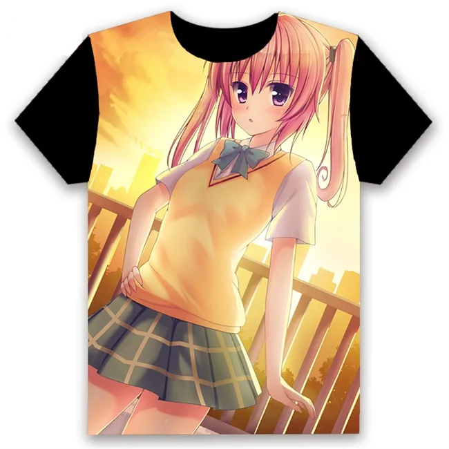 Модная мужская футболка аниме To LOVE Ru Eve Микан Юки тьма Косплей короткий рукав Повседневная Черная футболка топы Летняя забавная рубашка - Цвет: 3