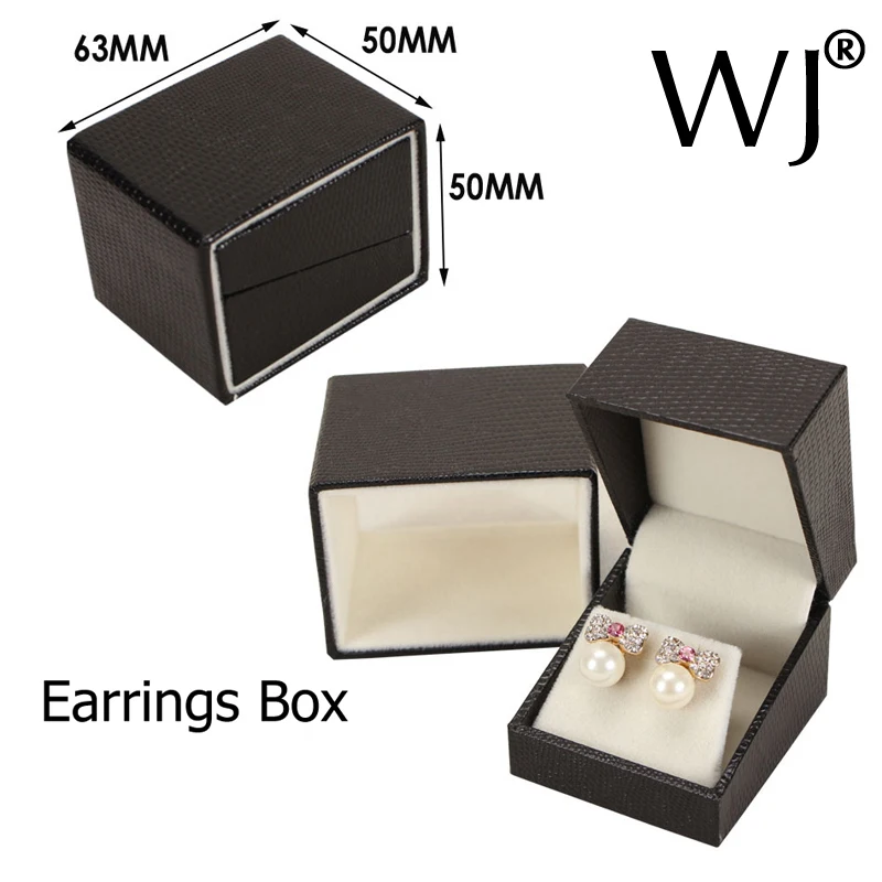 Luxury Gift Jewelry Earrings Box Presentation Case Black Leatherette