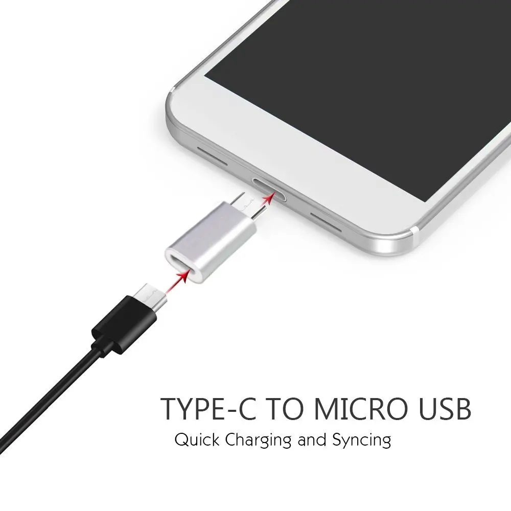 2Pcs/Pack Micro USB to Type C Adapter Data Charging Connector for Samsung Galaxy S8 LG G5 Sony Xperia XZ X Compact | Мобильные