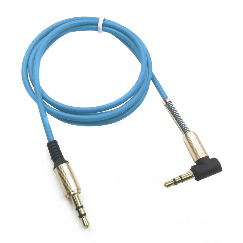 1pc 3.5mm Jack Audio Cable 3.5 Male to Male Right Angle Car Aux Auxiliary Audio Cable Cord Supports Phone PC 8Colors Mayitr