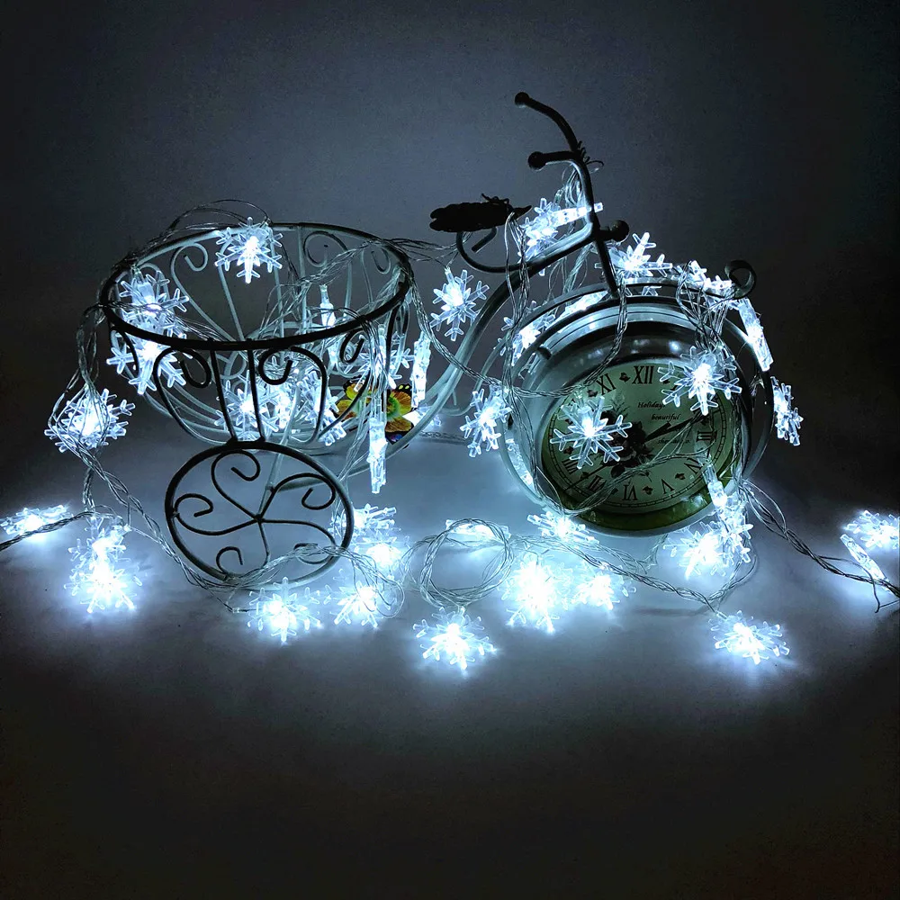

Fairy Lightsfairy lights1-10M LED Snowflake String Lights Snow Fairy Garland Decoration for Christmas trees Room Valentine's day Battery powered