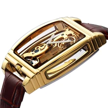 Transparent Automatic Mechanical Watch Men Steampunk Skeleton Luxury Gear Self Winding Leather Men's Clock Watches montre homme forsining skeleton watch men automatic self wind mechanical watches leather bracelet transparent dial montre homme automatique