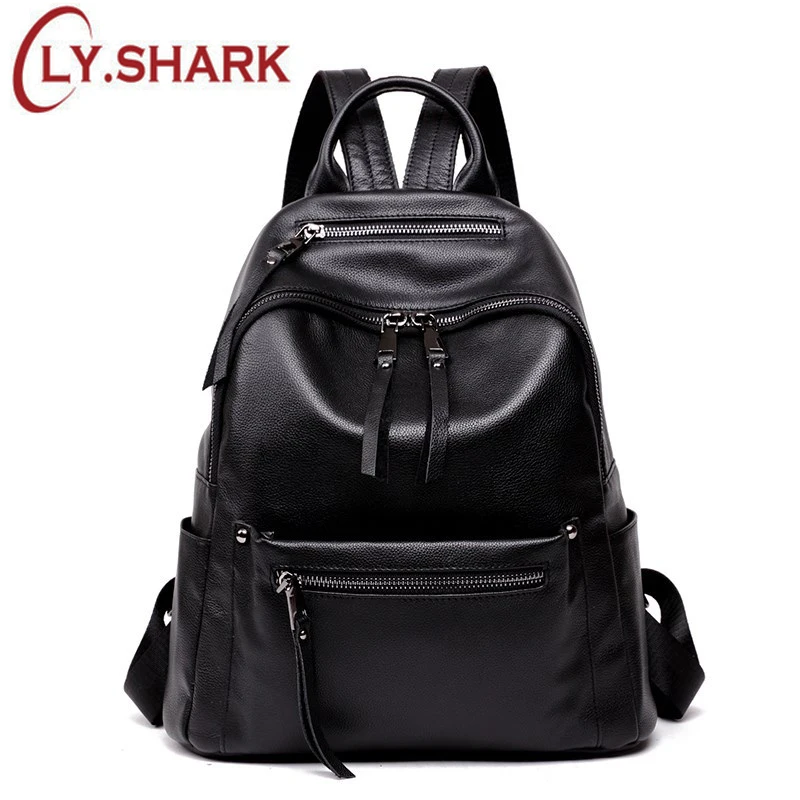

LY.SHARK New first layer cowhide ladies travel leather backpack Europe and America women's bag big bag large capacity backpack