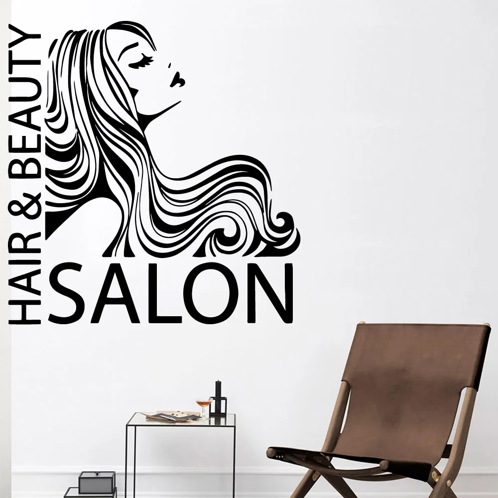 

Fashionable beauty salon hair woman Removable Art Vinyl Wall Stickers For Kids Room Living Room Home Decor Wall Decal Home Decor