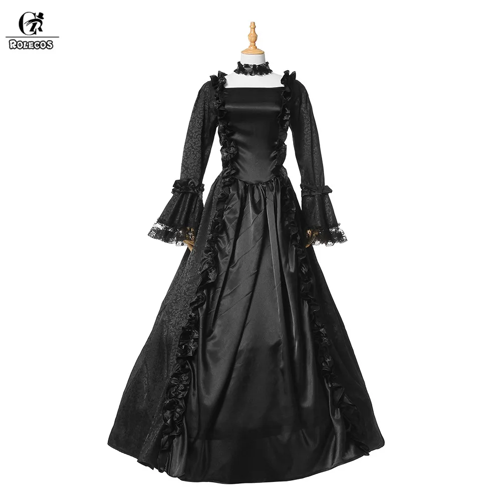 ROLECOS 2018 винтажное готическое платье лолиты для женщин вечерние Ретро Черное