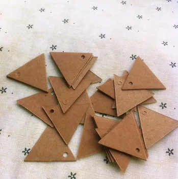 

1000pcs/lot Kraft Paper Triangle Small Blank Label Card Diy Jewelry Wedding Party Manual Pendant Giftaccessories Price Tags
