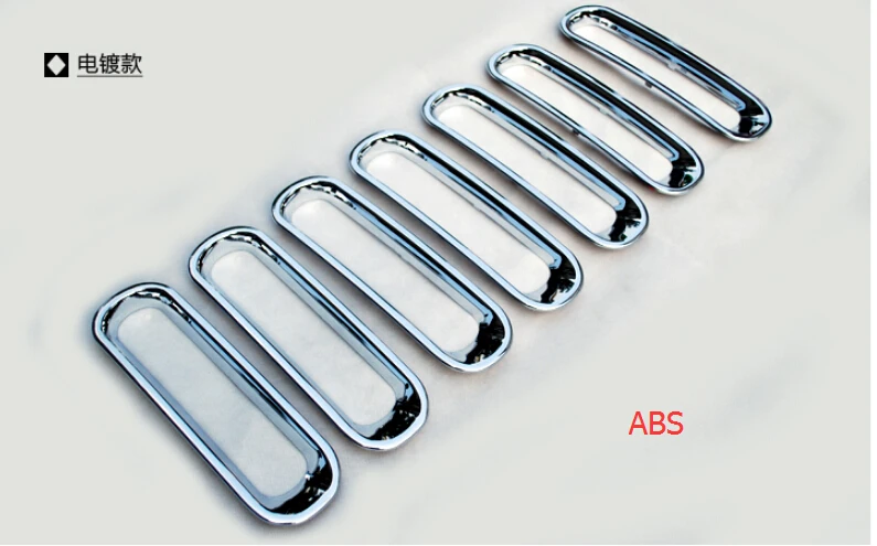 

For Jeep Wrangler 2007-2015 / ABS Front Insert Race Grille Cover Trim 7 pcs / set