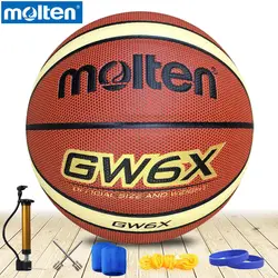 Оригинальный Molten Баскетбол мяч GW6x новый бренд высокое качество натуральной расплавленный PU Материал официальный Size6 Баскетбол