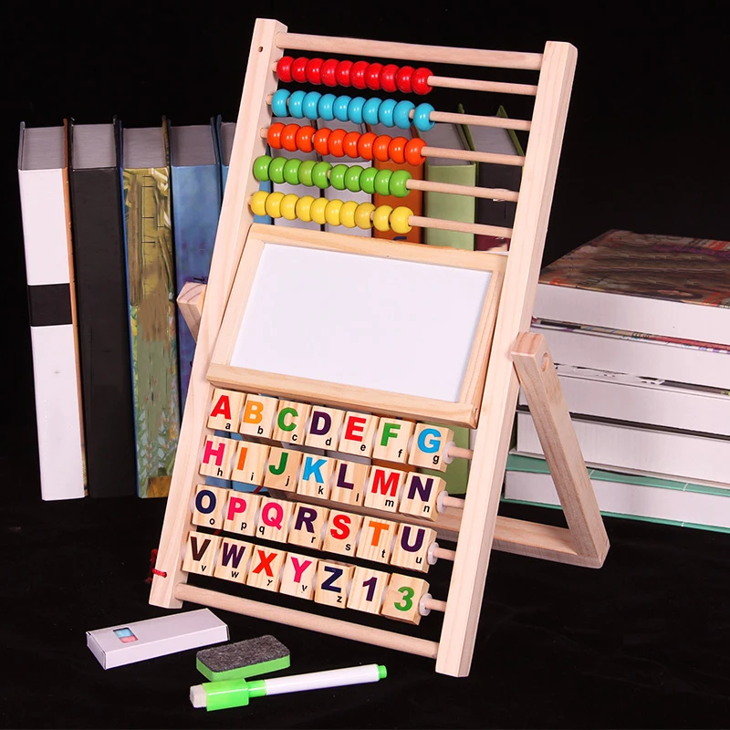 Wooden Montessori Cognition-Board Abacus Learning-Stand Multifunction Early-Educational