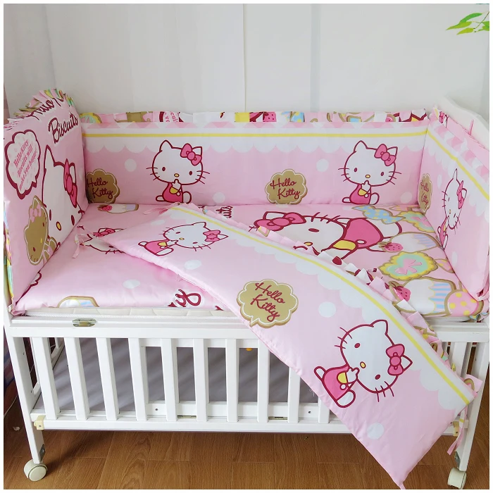 Promotion! 6PCS Cartoon 100 Cotton Kid Baby Bedding Set Product Infant