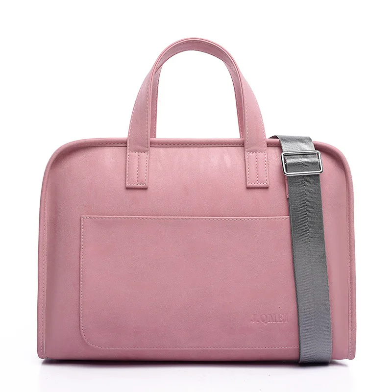 Водонепроницаемая сумка для ноутбука, женская сумка через плечо 15,6 15 14 13,3 дюймов для женщин, женская сумка для ноутбука из искусственной кожи, розовая - Цвет: Оранжевый