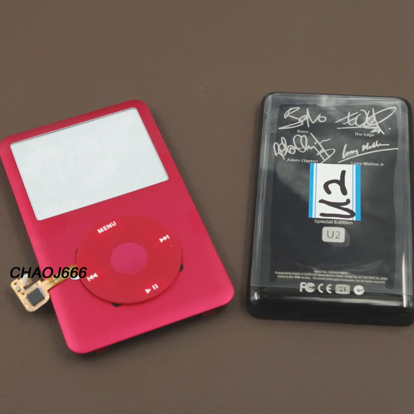 

Red Front Faceplate U2 Editon Back Metal Housing Case Cover Red Clickwheel Button for iPod 6th 7th Classic 80GB 120GB 160GB
