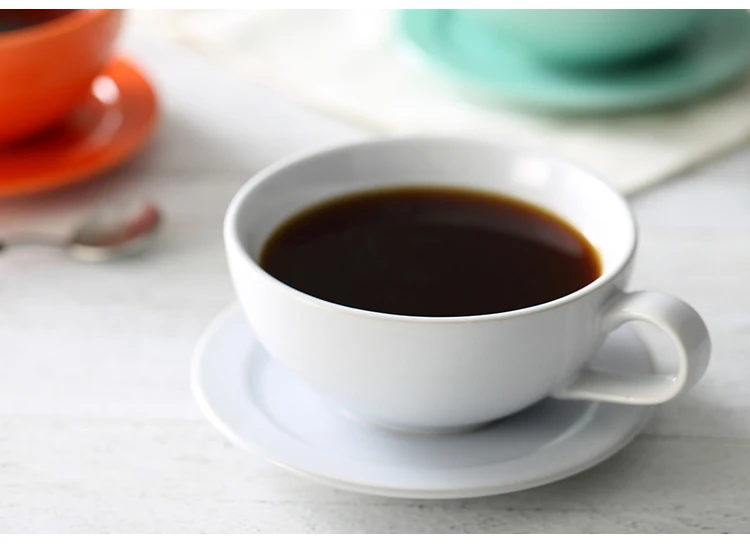 Новая керамическая кофейная чашка в скандинавском стиле с поддоном, 250 мл, одиночная глазурь, керамическая кофейная чашка, блюдце, набор, чашка для латте, капучино, молочный чай