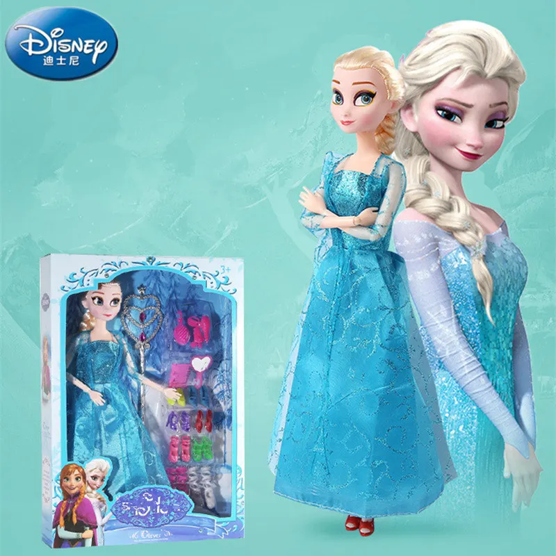

Free gift of 4 sets of clothe Disney Princess Elsa Princess Anna Plush Doll ice and snow Adventure Children's Stuffed Plush Doll