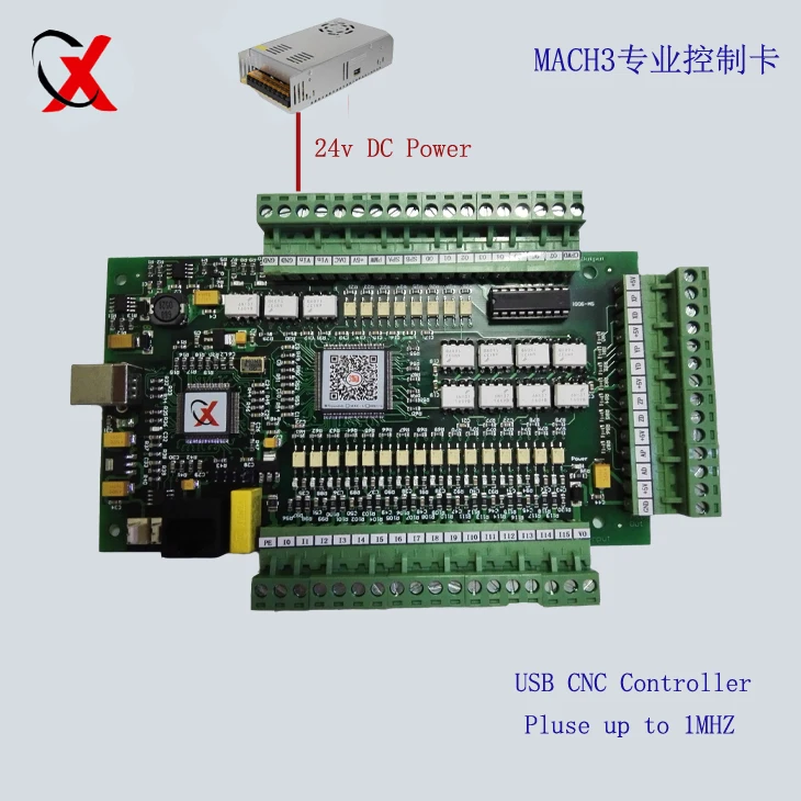 

Free shipping, 3 Axis USB CNC USBCNC Stepper Motor Controller Card MACH3 1 MHz 24V Input for CNC Milling Machine