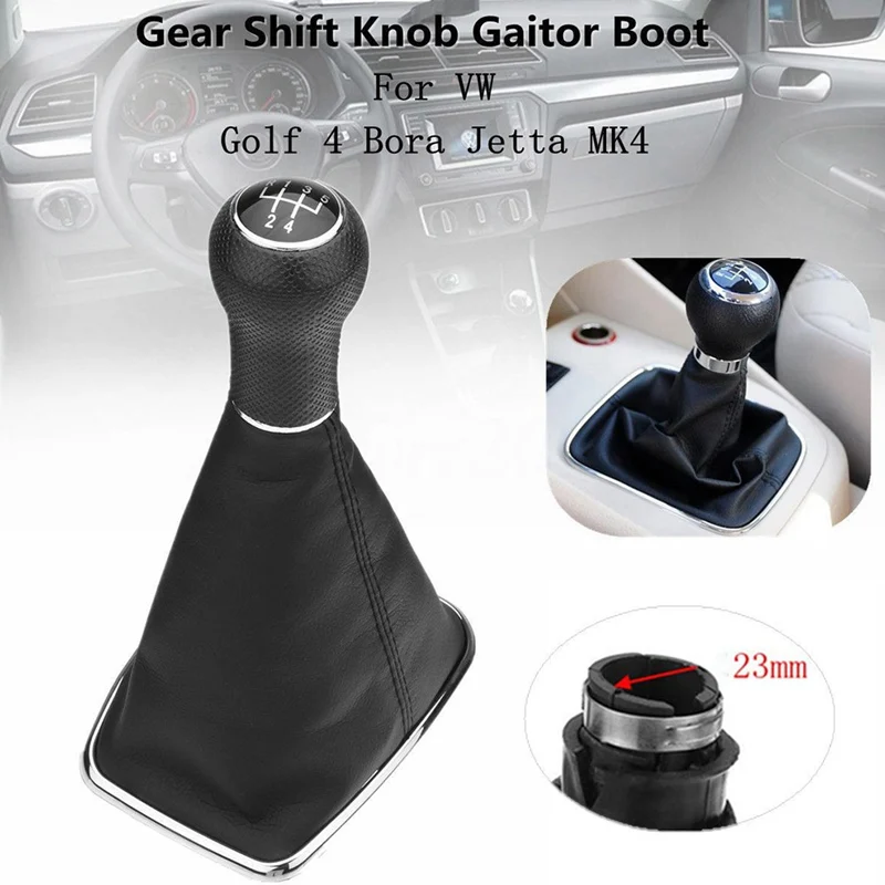 

Car Styling 5 Speed Car Gear Shift Knob Dust-proof Boot Cover for VW Golf 4 MK4 Car Accessories